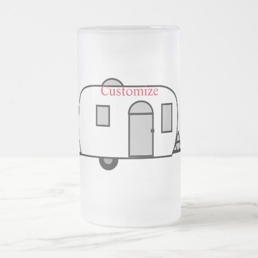 ヴィンテージクラシックトレーラー丸キャラバン フロストグラスビールジョッキ (中央)