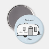 ヴィンテージクラシックトレーラー丸キャラバン マグネット (正面/裏面)