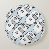 ヴィンテージクラシックトレーラー丸キャラバン ラウンドクッション (裏面)