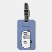 ヴィンテージクラシックトレーラー丸キャラバン ラゲッジタグ (正面縦)