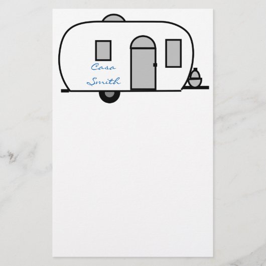 ヴィンテージクラシックトレーラー丸キャラバン 便箋 (正面)