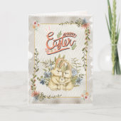 ヴィンテージクラシックハッピーイースター日 シーズンカード (正面)