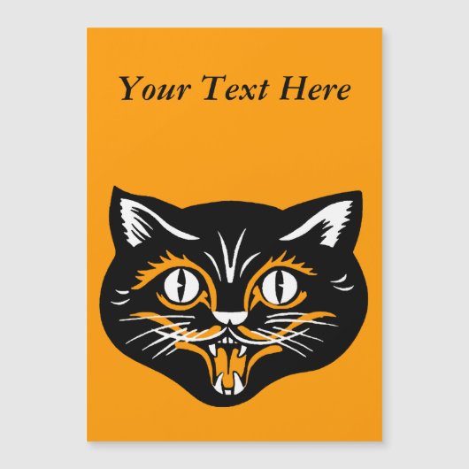 ヴィンテージクラシックハロウィーンブラックキャット顔ファン (正面)