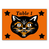 ヴィンテージクラシックハロウィーンブラックキャット顔ファン テーブルナンバー (正面)