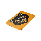 ヴィンテージクラシックハロウィーンブラックキャット顔ファン バスマット (アングル)