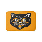 ヴィンテージクラシックハロウィーンブラックキャット顔ファン バスマット (正面)