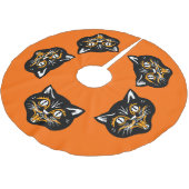 ヴィンテージクラシックハロウィーンブラックキャット顔ファン ブラッシュドポリエステルツリースカート (アングル)