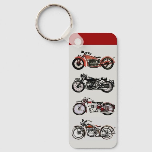 ヴィンテージクラシックバイク用キーチェーン キーホルダー (正面)