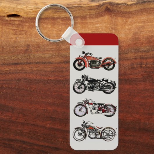 ヴィンテージクラシックバイク用キーチェーン キーホルダー (正面)
