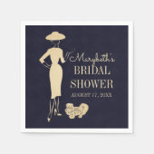 ヴィンテージクラシックファッションブライダルシャワー紙ナプキン スタンダードカクテルナプキン (正面)