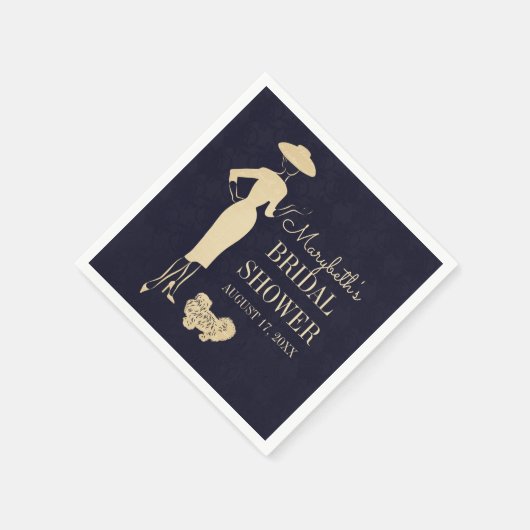 ヴィンテージクラシックファッションブライダルシャワー紙ナプキン スタンダードカクテルナプキン (角)