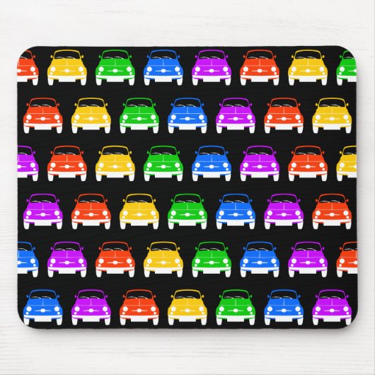 ヴィンテージクラシックフィアット500レインボーマウスパッド マウスパッド (正面)