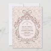 ヴィンテージクラシックフレームバプテスマ招待状 招待状 (正面)