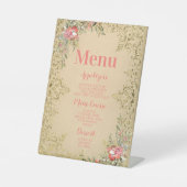 ヴィンテージクラシックフローラキンセアニラ誕生日メニュー 台座サイン (正面)