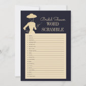 ヴィンテージクラシックブライダルシャワー単語スクランブルカード 招待状 (正面)