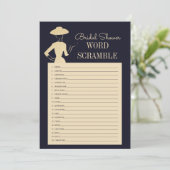 ヴィンテージクラシックブライダルシャワー単語スクランブルカード 招待状 (スタンド正面)