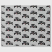 ヴィンテージクラシックブラックアンティークカー男らし ラッピングペーパー (フラット)