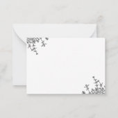 ヴィンテージクラシックブラックフローラクレストモノグラム ノートカード (裏面)