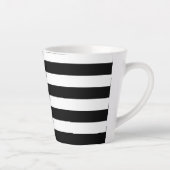 ヴィンテージクラシックブラック&ホワイトストライプ カフェラテマグ (右)