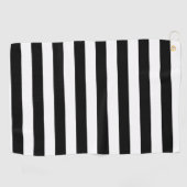 ヴィンテージクラシックブラック&ホワイトストライプ ゴルフタオル (横)