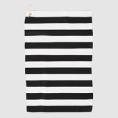 ヴィンテージクラシックブラック&ホワイトストライプ ゴルフタオル (正面)