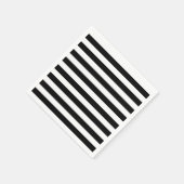 ヴィンテージクラシックブラック&ホワイトストライプ スタンダードカクテルナプキン (角)