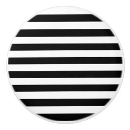 ヴィンテージクラシックブラック&ホワイトストライプ セラミックノブ