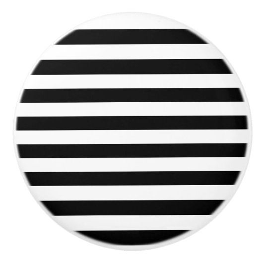 ヴィンテージクラシックブラック&ホワイトストライプ セラミックノブ (正面)