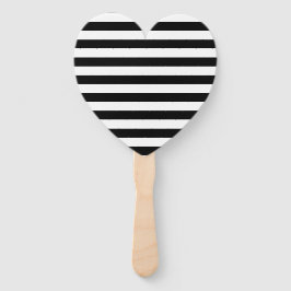 ヴィンテージクラシックブラック&ホワイトストライプ ハンドファン