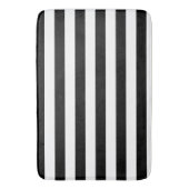 ヴィンテージクラシックブラック&ホワイトストライプ バスマット (正面縦)