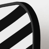 ヴィンテージクラシックブラック&ホワイトストライプ ピックルボールラケット (左詳細)