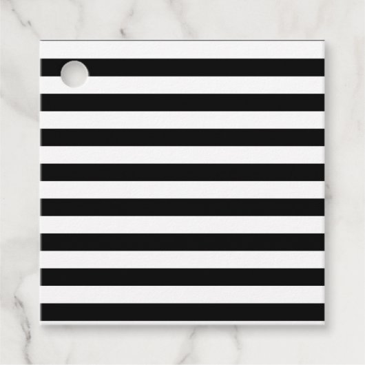 ヴィンテージクラシックブラック&ホワイトストライプ フェイバータグ (正面)