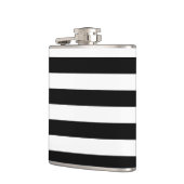 ヴィンテージクラシックブラック&ホワイトストライプ フラスク (左)