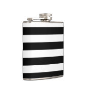 ヴィンテージクラシックブラック&ホワイトストライプ フラスク (右)