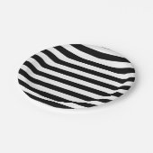 ヴィンテージクラシックブラック&ホワイトストライプ ペーパープレート (アングル)