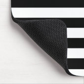 ヴィンテージクラシックブラック&ホワイトストライプ マウスパッド (コーナー)