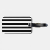 ヴィンテージクラシックブラック&ホワイトストライプ ラゲッジタグ (裏面横)