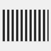ヴィンテージクラシックブラック&ホワイトストライプ ラッピングペーパーシート (正面3)