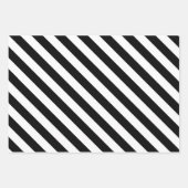 ヴィンテージクラシックブラック&ホワイトストライプ ラッピングペーパーシート (正面2)