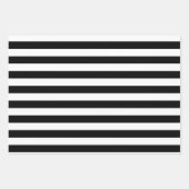 ヴィンテージクラシックブラック&ホワイトストライプ ラッピングペーパーシート (正面)