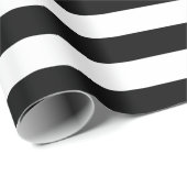 ヴィンテージクラシックブラック&ホワイトストライプ ラッピングペーパー (ロールコーナー)