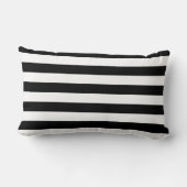 ヴィンテージクラシックブラック&ホワイトストライプ ランバークッション (裏面)