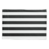 ヴィンテージクラシックブラック&ホワイトストライプ 枕カバー (裏面)