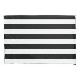 ヴィンテージクラシックブラック&ホワイトストライプ 枕カバー