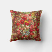 ヴィンテージクラシックブルゴーニュワインフローラチンツフラワー クッション (裏面)