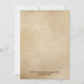 ヴィンテージクラシックブルーカーフィフティ誕生日 招待状 (裏面)