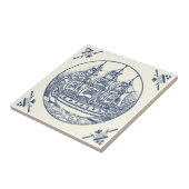 ヴィンテージクラシックブルーシーセーリングシップアイボリー タイル (側面)