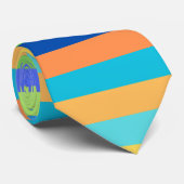 ヴィンテージクラシックブルー&オレンジレインボーストライプズビーヴ ネクタイ (ロール)