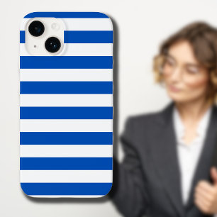 ヴィンテージクラシックブルー&ホワイトストライプズ Case-Mate iPhone 14ケース