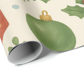 ヴィンテージクラシックホリデーお洒落ボホフローラパイン ラッピングペーパー (ロールコーナー)